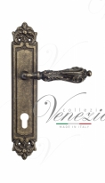 Ручка дверная на планке под цилиндр Venezia Monte Cristo CYL PL96 античная бронза