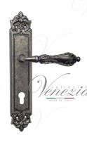 Ручка дверная на планке под цилиндр Venezia Monte Cristo CYL PL96 античное серебро