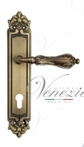 Ручка дверная на планке под цилиндр Venezia Monte Cristo CYL PL96 матовая бронза