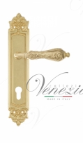 Ручка дверная на планке под цилиндр Venezia Monte Cristo CYL PL96 полированная латунь