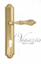 Ручка дверная на планке под цилиндр Venezia Monte Cristo CYL PL98 полированная латунь