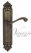Ручка дверная на планке проходная Venezia Vivaldi PL96 античная бронза
