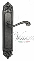 Ручка дверная на планке проходная Venezia Vivaldi PL96 античное серебро