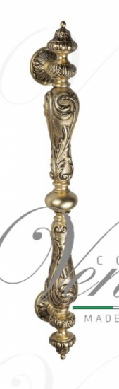 Ручка дверная скоба Venezia Margherina 625мм (465мм) французское золото + коричневый