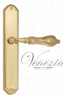 Ручка дверная на планке проходная Venezia Monte Cristo PL02 полированная латунь