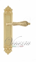 Ручка дверная на планке проходная Venezia Monte Cristo PL96 полированная латунь
