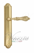 Ручка дверная на планке проходная Venezia Monte Cristo PL98 полированная латунь