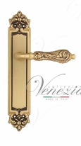 Ручка дверная на планке проходная Venezia Monte Cristo PL96 французское золото + коричневый