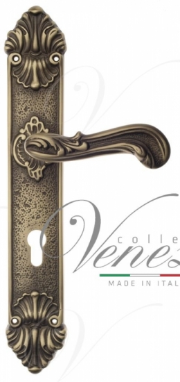 Ручка дверная на планке под цилиндр Venezia Giulietta PL95 матовая бронза