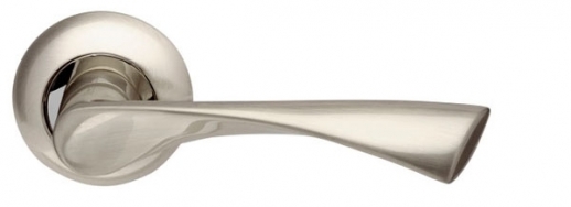 Ручка дверная на круглой розетке Armadillo Corona Ld23-1Sn/Cp-3 Никель матовый/Хром