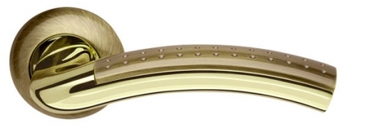 Ручка дверная на круглой розетке Armadillo Libra Ld26-1Ab/Gp-7 Бронза/Золото