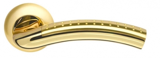 Ручка дверная на круглой розетке Armadillo Libra Ld26-1Sg/Gp-4 Золото матовый/Золото