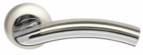 Ручка дверная на круглой розетке Armadillo Libra Ld27-1Sn/Cp-3 Никель матовый/Хром (Кв. 8Х140)