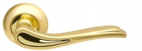 Ручка дверная на круглой розетке Armadillo Octan Ld64-1Sg/Gp-4 Золото матовый/Золото