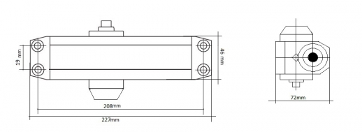 Доводчик дверной морозостойкий Dc-205 Al 80-120 кг (Алюминий)