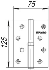 Петля дверная разъемная Fuaro 413-5  Pn Left (Перламутровый никель) Левая