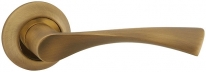 Ручка дверная на круглой розетке Fuaro Ar Ab/Gp-7 Бронза/Золото 8X130 мм