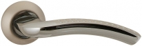 Ручка дверная на круглой розетке Fuaro Lounge Ar Sn/Cp-3 Никель матовый/Хром 8X130 мм