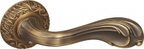 Ручка дверная на круглой розетке Fuaro Barocco Sm Ab-7 Бронза матовая