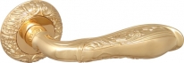 Ручка дверная на круглой розетке Fuaro Dinastia Sm Gold-24 Золото 24К