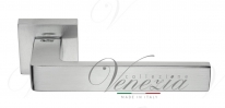 Ручка дверная на квадратной розетке Venezia Unique Biblo Хром матовый