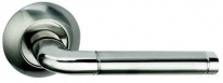 Ручка дверная на круглой розетке Bussare Lindo A-34-10, Хром/Хром матовый