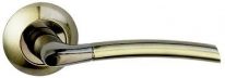 Ручка дверная на круглой розетке Bussare Fino A-13-10, Графит/Бронза античная