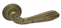 Ручка дверная на круглой розетке Adden Bau Vintage Fiore V207, Бронза состаренная