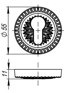 Декоративная накладка Armadillo Cylinder Et/Cl-As-9 Античное серебро 2 шт.