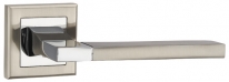Ручка дверная на квадратной розетке Punto Tech Ql Sn/Cp-3 Матовый Никель/Хром