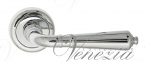 Ручка дверная на круглой розетке Venezia Vignole D1 Хром полированный