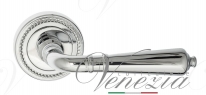 Ручка дверная на круглой розетке Venezia Vignole D3 Хром полированный