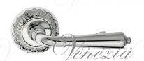Ручка дверная на круглой розетке Venezia Vignole D4 Хром полированный