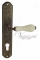 Ручка дверная на планке под цилиндр Venezia Colosseo белая керамика паутинка CYL PL02 античная бронза