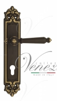 Ручка дверная на планке под цилиндр Venezia Pellestrina CYL PL96 темная бронза