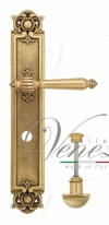 Ручка дверная на планке с фиксатором Venezia Pellestrina WC-2 PL97 французское золото + коричневый