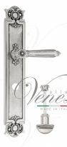 Ручка дверная на планке с фиксатором Venezia Castello WC-2 PL97 натуральное серебро + черный