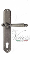 Ручка дверная на планке проходная Venezia Pellestrina CYL PL02 античное серебро