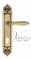 Ручка дверная на планке с фиксатором Venezia Castello CYL PL96 французское золото + коричневый