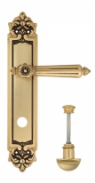 Ручка дверная на планке с фиксатором Venezia Castello WC-2 PL96 французское золото + коричневый