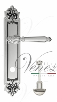 Ручка дверная на планке с фиксатором Venezia Pellestrina WC-2 PL96 натуральное серебро + черный