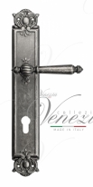 Ручка дверная на планке проходная Venezia Pellestrina CYL PL97 античное серебро