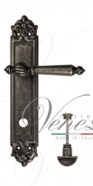 Ручка дверная на планке с фиксатором Venezia Pellestrina WC-2 PL96 античное серебро