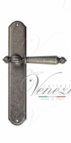 Ручка дверная на планке под цилиндр Venezia Pellestrina PL02 античное серебро