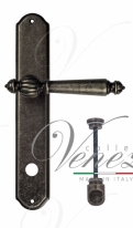 Ручка дверная на планке проходная Venezia Pellestrina WC-1 PL02 античное серебро