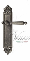 Ручка дверная на планке проходная Venezia Pellestrina PL96 античное серебро