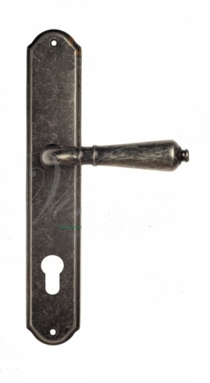 Ручка дверная на планке проходная Venezia Vignole CYL PL02 античное серебро