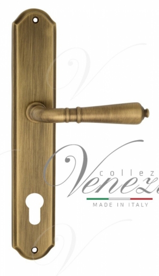 Ручка дверная на планке с фиксатором Venezia Vignole CYL PL02 матовая бронза