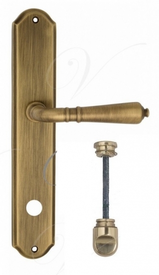 Ручка дверная на планке под цилиндр Venezia Vignole WC-1 PL02 матовая бронза