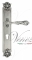 Ручка дверная на планке под цилиндр Venezia Monte Cristo CYL PL97 натуральное серебро + черный